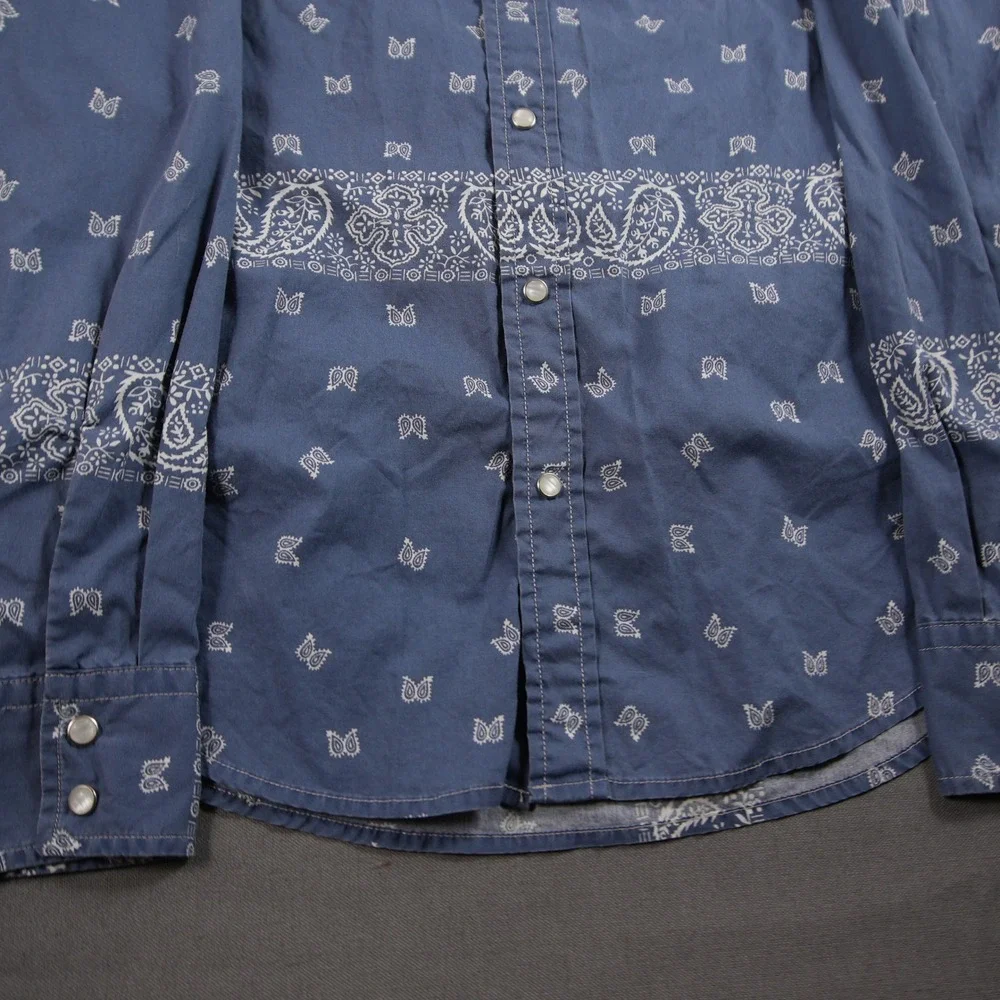 Levi's Paisley Bandana Pearl Snap Western Cowboy Rodeo Indie Men Shirt M Retro